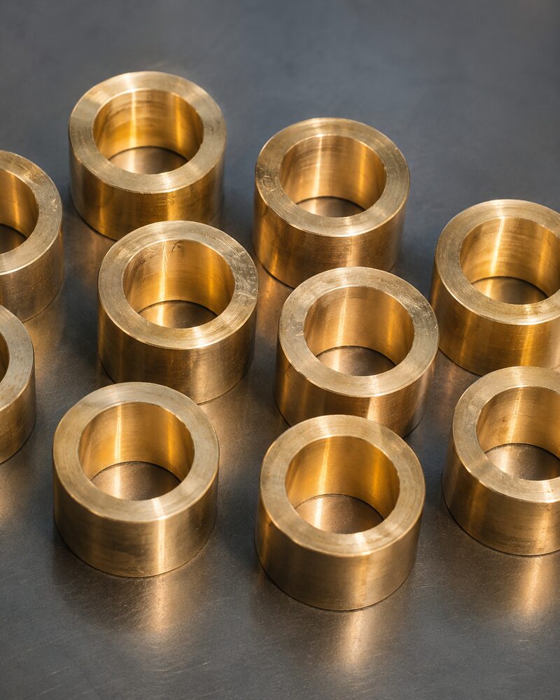 Batch of machined brass bushings