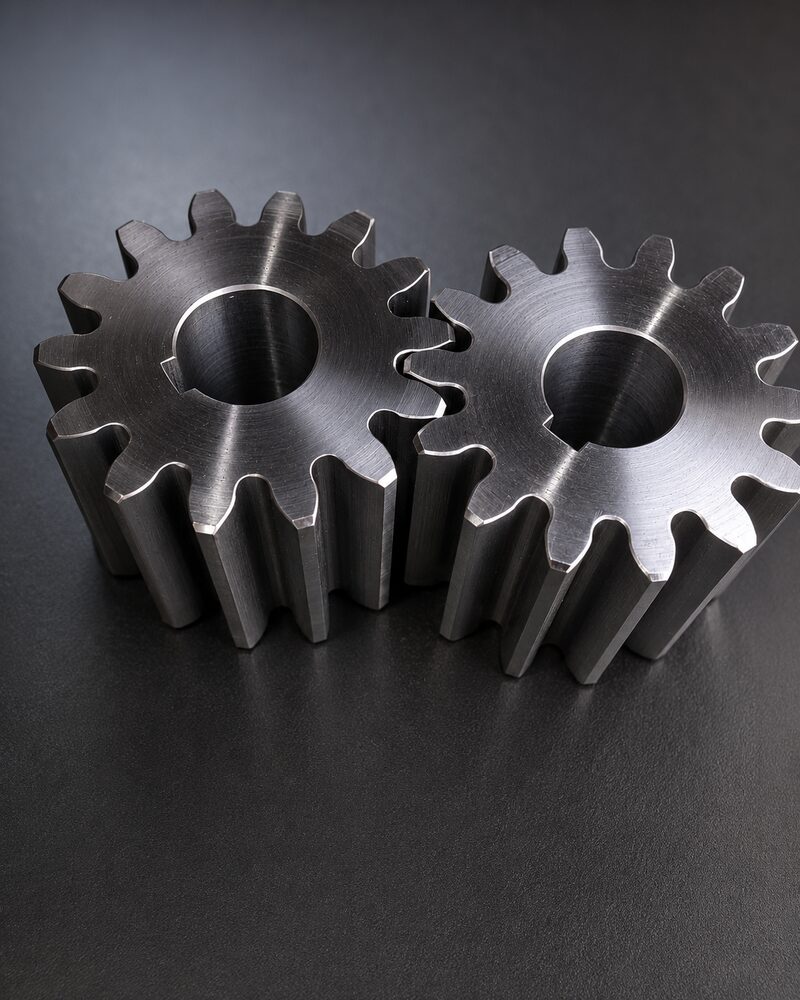 Pair of small steel pinion gears